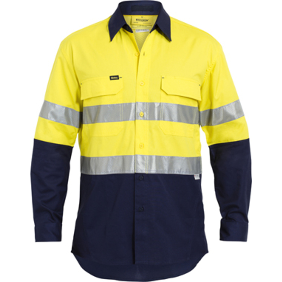 HI Vis Long Sleeve Drill Shirt Reflective with 3M reflective Tape