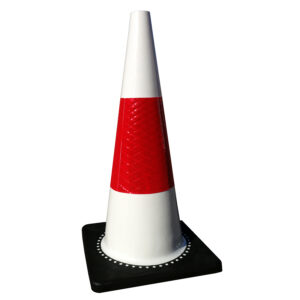 700mm White Cone - Red Reflective