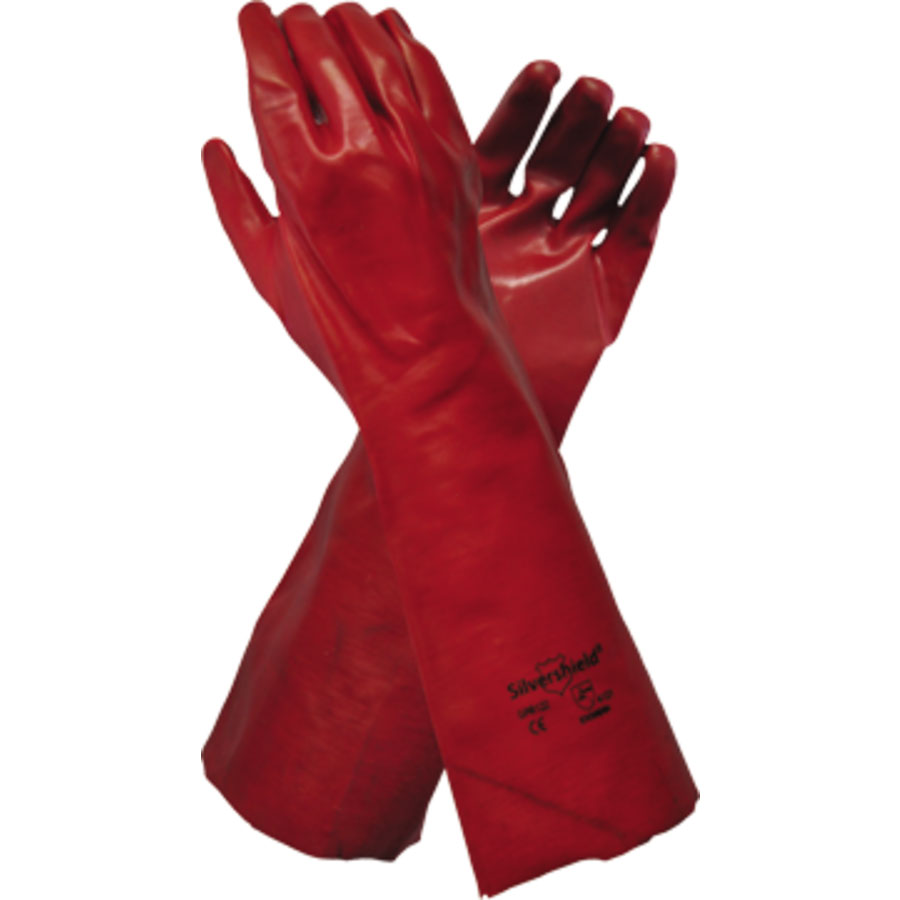 Red PVC glove - 45cm